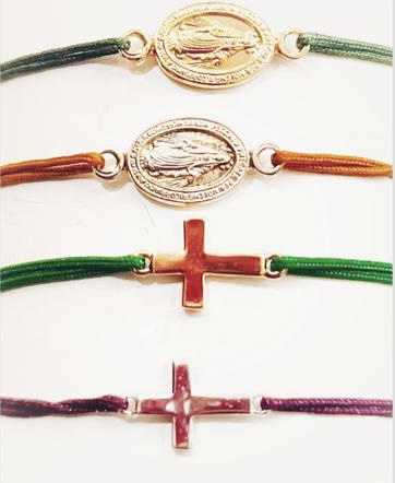 BRACELETS  RELIGIEUX CROIX OU VIERGE -