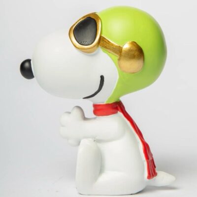 SNOOPY AVIATEUR FIGURINE SNOOPY AVIATEUR CASQUE VERT ET LUNETTES DORÉES